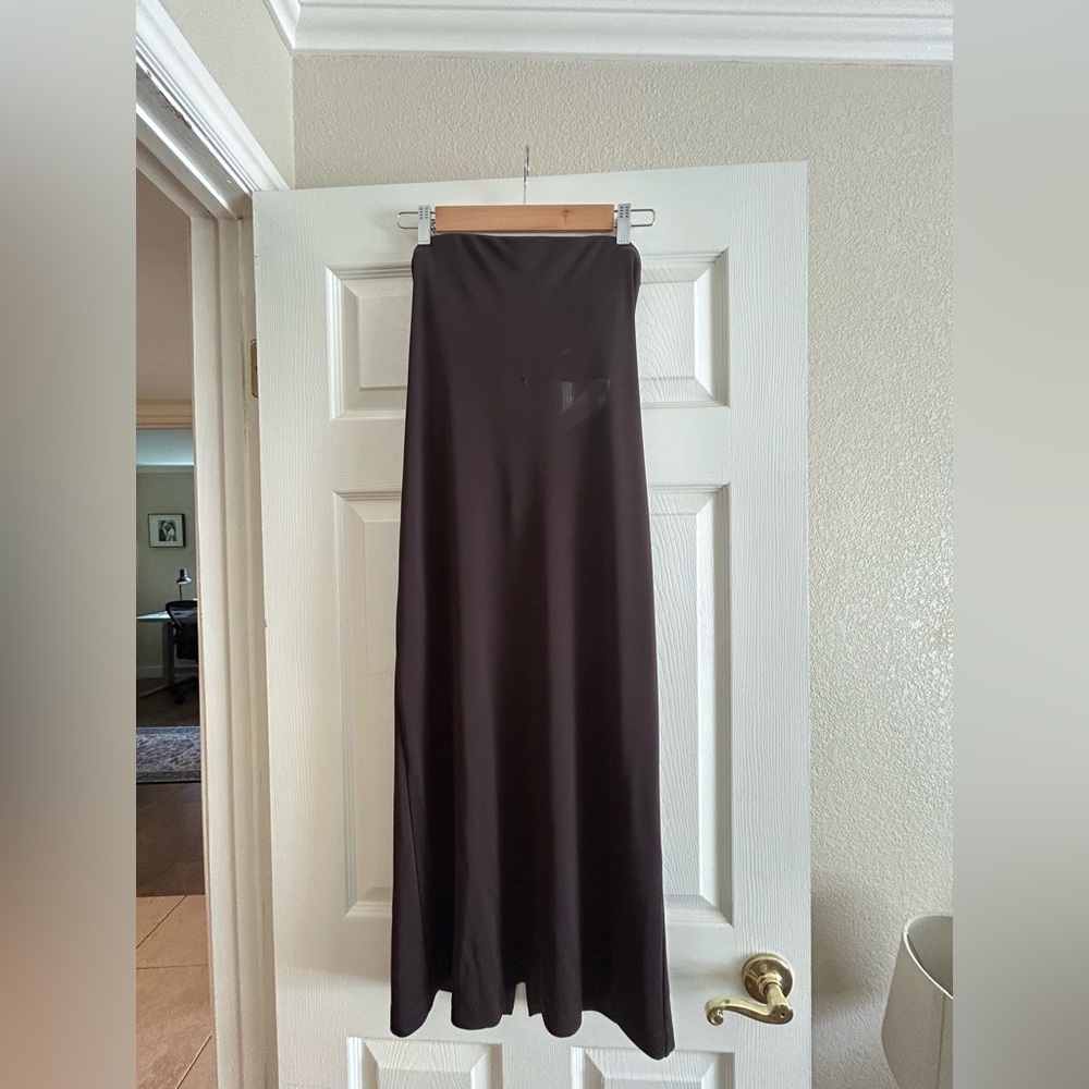 Tibi Harlow Jersey Strapless Midi Dress Brown Size 0 - Picture 4 of 10